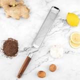 Load image into Gallery viewer, Cilphoria Cheese Grater With Wooden Handle Ginger Hand Tool Garlic Stainless Steel
