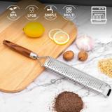 Cilphoria Cheese Grater With Wooden Handle Ginger Hand Tool Garlic Stainless Steel