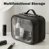 Load image into Gallery viewer, NINEFOX 2 Layer Large Handle Makeup Bag With Zipper Travel Lipsticks Clear Waterprooof
