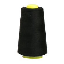 Load image into Gallery viewer, Ranjaner 3000 Yard Spools Black Sewing Thread All Purpose 100% Spun Polyester Overlock Cone (Upholstery, Canvas, Drapery, Beading, Quilting)
