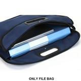 NINEFOX Business Zipper Closure Blue File Bag Document Holder With Handle Oxford Cloth