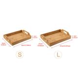 Load image into Gallery viewer, Restynic Hand-Woven Rattan Rectangular Serving Tray  Storage Platters with Handle Table Desktop Organiser Tray for coffer, Drink, Breakfast, Tea, Candle
