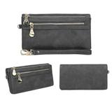 NINEFOX Storage For Women Shopping PU Leather Long Wallet With Wrist Strap Card Holder