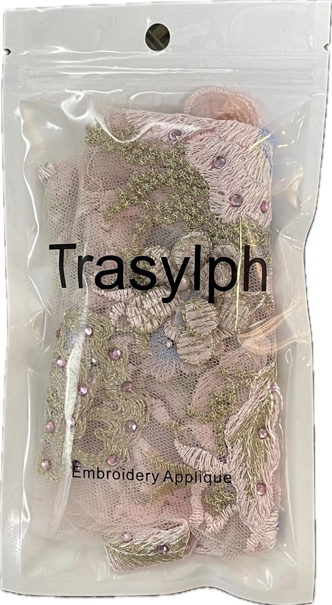 Trasylph Lace Fabric For Clothes 3D Embroidery Applique Beaded Flowers Tulle Rhinestone