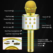 Load image into Gallery viewer, QWLWBU 4 in 1 Handheld Wireless Portable Home KTV Karaoke Machine Speaker
