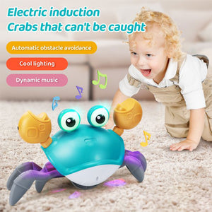 QWLWBU Music Crawling Crab with Automatically Avoid Obstacles Baby Toys