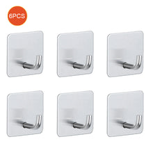 Load image into Gallery viewer, QWLWBU 6pcs Stainless Steel Self Adhesive Coat Wall Mounted Towel Hook
