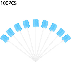 QWLWBU 100pcs Oral Care Disposable Stick Swab Tooth Cleaning Dental Use