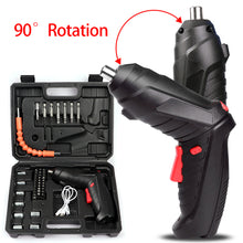 Load image into Gallery viewer, QWLWBU 47pcs 2 Position Handle 4V Cordless Electric Screwdriver Set LED
