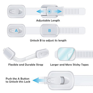 QWLWBU 10pcs Child Safety No Drill Lock ABS for Cabinet Drawer