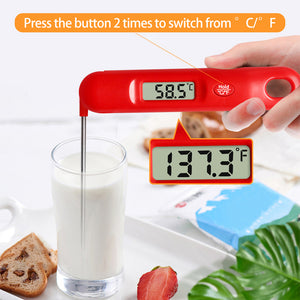 QWLWBU Kitchen Instant Folding Probe Adjustable Read Food Meat Thermometer