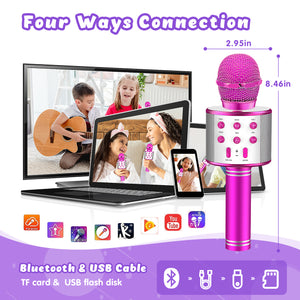 QWLWBU 4 in 1 Handheld Wireless Portable Home KTV Karaoke Machine Speaker