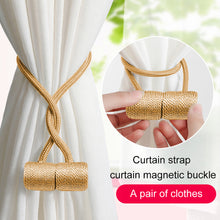 Load image into Gallery viewer, QWLWBU 3 Pairs Rope Home Decor Solid Window Magnetic Curtain Tiebacks
