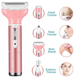 QWLWBU 4 in 1 Rechargeable Armpit Razor Body Painless Epilator