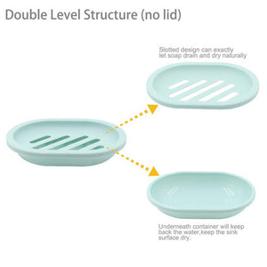 QWLWBU 4pcs/set Plastic Hollowed Out With Drain Double Layers Soap Box