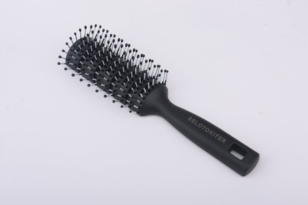 SELOTOKITER Vent Hair Brush, 11 Row Vented Hairbrush for Men and Women, Vent Brushes With Ball Tipped Bristles for Wet Short Curly Straight Hair Blow Drying Quickly(Black)