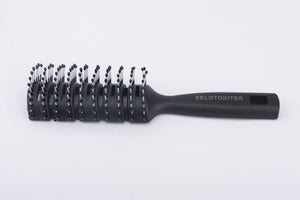 SELOTOKITER Vent Hair Brush, 11 Row Vented Hairbrush for Men and Women, Vent Brushes With Ball Tipped Bristles for Wet Short Curly Straight Hair Blow Drying Quickly(Black)