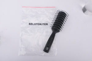 SELOTOKITER Vent Hair Brush, 11 Row Vented Hairbrush for Men and Women, Vent Brushes With Ball Tipped Bristles for Wet Short Curly Straight Hair Blow Drying Quickly(Black)