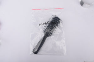 SELOTOKITER Vent Hair Brush, 11 Row Vented Hairbrush for Men and Women, Vent Brushes With Ball Tipped Bristles for Wet Short Curly Straight Hair Blow Drying Quickly(Black)