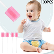 Load image into Gallery viewer, QWLWBU 100pcs Oral Care Disposable Stick Swab Tooth Cleaning Dental Use
