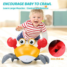 Load image into Gallery viewer, QWLWBU Music Crawling Crab with Automatically Avoid Obstacles Baby Toys
