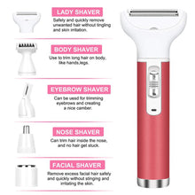 Load image into Gallery viewer, QWLWBU 5 in 1 Rechargeable Razor Painless Nose Hair Trimmer Body Epilator
