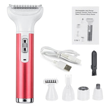 Load image into Gallery viewer, QWLWBU 5 in 1 Rechargeable Razor Painless Nose Hair Trimmer Body Epilator
