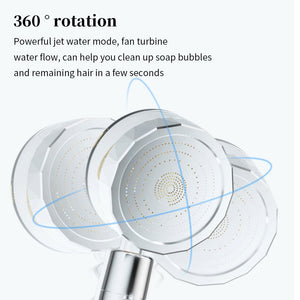 QWLWBU 360 Rotated ABS High Pressure Turbocharged Shower Heads