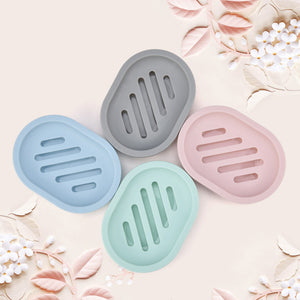 QWLWBU 4pcs/set Plastic Hollowed Out With Drain Double Layers Soap Box