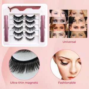 QWLWBU Magnetic Eyelashes with Eyeliner Kit 5 pairs Magnetic Lashes