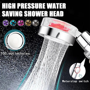 QWLWBU 360 Rotated ABS High Pressure Turbocharged Shower Heads